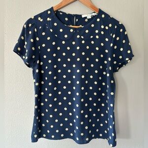 Boden polka dot blouse with peter pan collar